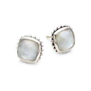 LAGOS Venus Sterling Silver White Mother Of Pearl & Crystal Doublet Studs